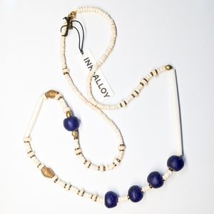 🦋LAST 1🦋 NWT Ink & Alloy Long Cobalt Glass Beaded Necklace